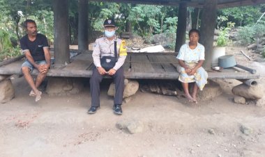 Jelang-Hari-Bhayangkara-ke-74,-Bhabinkamtibmas-Desa-Bean-Himbau-Warganya-Untuk-Selalu-Mengedepankan-Protocol-Kesehatan