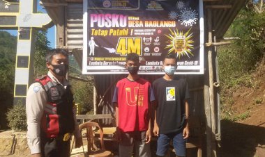 Bhabinkamtibmas-Sambangi-Posko-PPKM-Covid-19-Desa-Baolangu