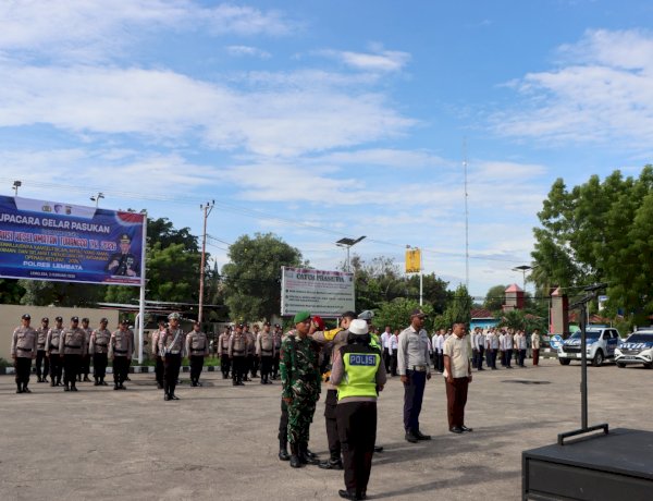 Polres Lembata laksanakan upacara Gelar pasukan operasi Keselamatan Lalu lintas, “ini 9 sasaran Operasi