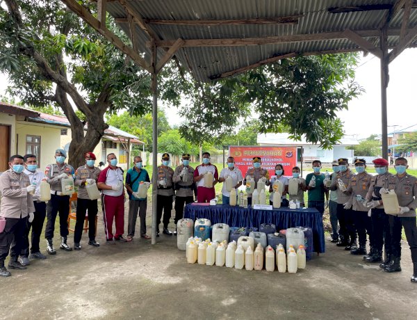 Polres Lembata Musnahkan 700,8 Liter Miras Hasil KRYD