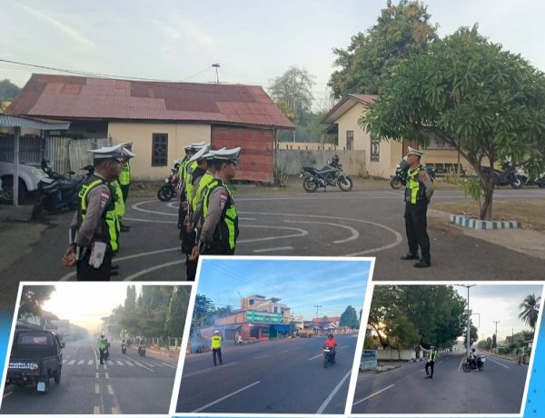 Satlantas Polres Lembata Laksanakan Gatur Pagi, Pastikan Arus Lalu Lintas di Kota Lewoleba Aman dan Lancar.