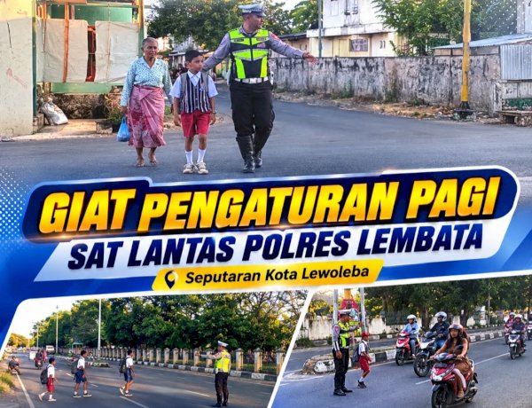 Giat Pengaturan Pagi Satlantas Polres Lembata, Wujudkan Kamseltibcarlantas yang Aman dan Nyaman.