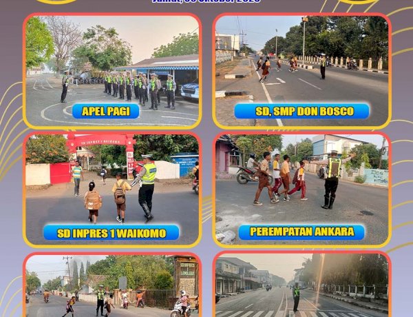 Cegah Kemacetan dan Berikan Rasa Aman, Sat Lantas Polres Lembata Hadir Atur Lalu Lintas di Pagi Hari.