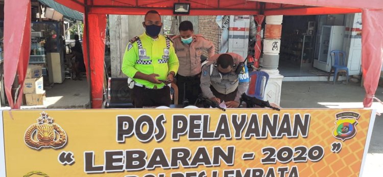 Kasi Propam Polres Lembata Lakukan Pengecekan Personil Pos Pengamanan Ops Ketupat 2020