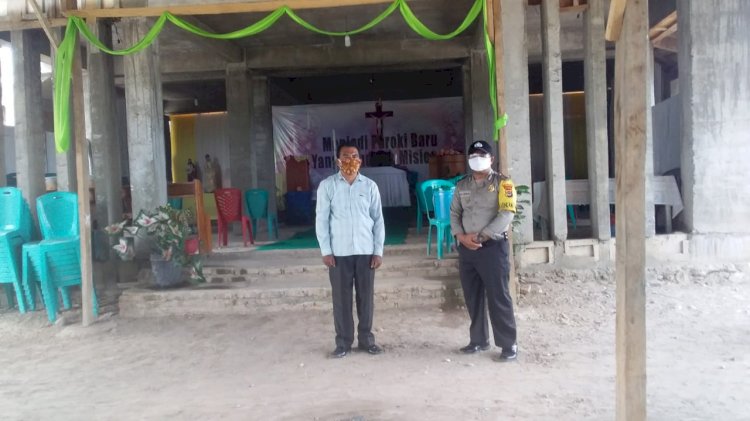 Bhabinkamtibmas Pantau Gereja Terkait Hari Raya Kenaikan Isa Almasi