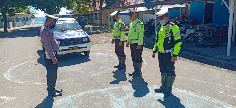 Sat Lantas Polres Lembata Lakukan Patroli Dan Himbauan Cegah Covid-19