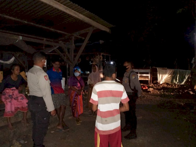 Menjelang Hari Bhayangkara Ke-74, Bripka Yan S. T. Borel Bersama Anggota Sat Sabhara Tingkatkan Patroli Di Malam Hari.