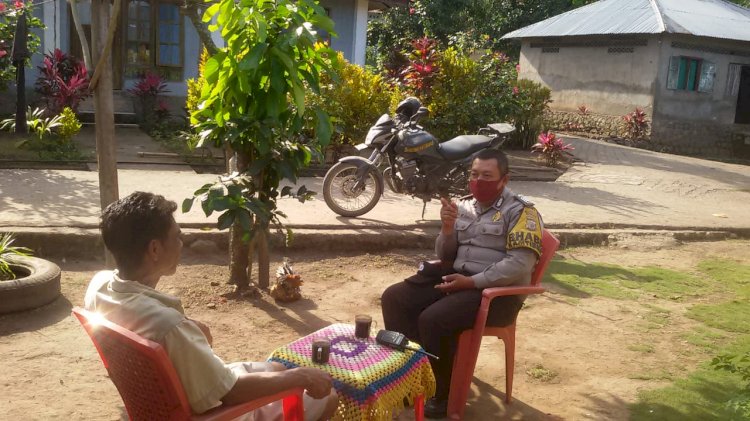 Bripka Andrian Sambang Kamtibmas, Sosialisasi Ke Warga Desa Binaannya.