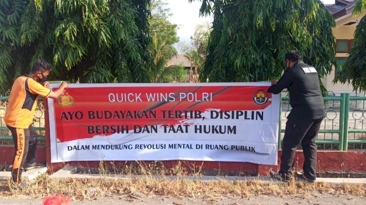 Subbag Humas Polres Lembata Sosialisasikan Kegiatan Revolusi Mental Di Ruang Publik