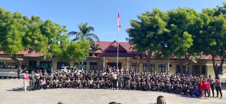 Olah Raga Bersama Bentuk Nyata Sinergitas Polri/TNI di Wilayah Kab.Lembata.