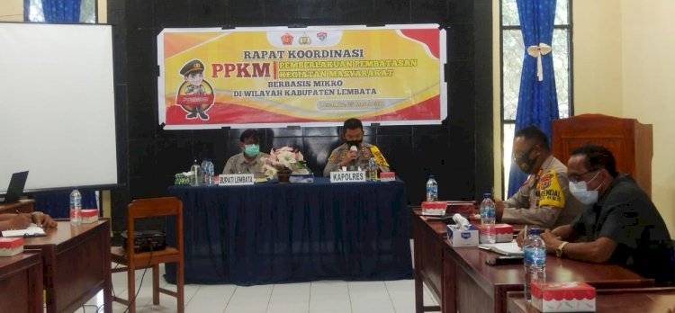 Polres Lembata Laksanakan Rapat Koordinasi Pemberlakuan Pembatasan Kegiatan Masyarakat (PPKM) Berbasis Mikro di wilayah Kab. Lembata