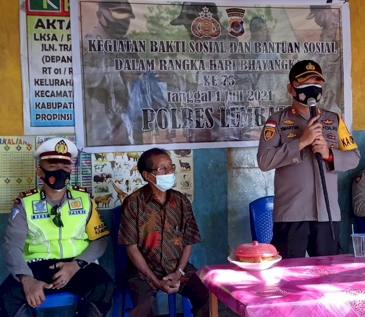 Memperingati HUT Bhayangkara, Polres Lembata Bagikan Sembako Di SLB dan Panti Asuhan.