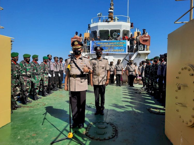 Upacara Tabur Bunga Polres Lembata, Dalam Rangka Menjelang HUT Bahyangkara Ke 75 Tahun 2021.