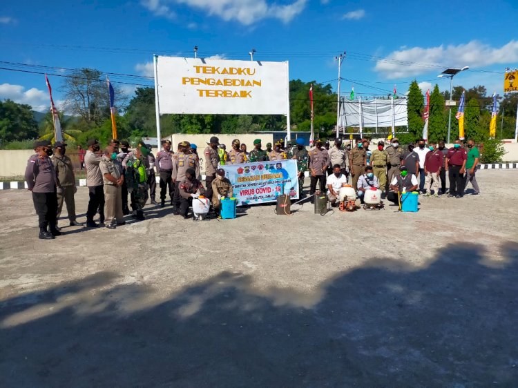 Gerakan Bersama Penyemprotan Disinfektan Antisipasi Penyebaran Virus Covid -19 di Kab. Lembata