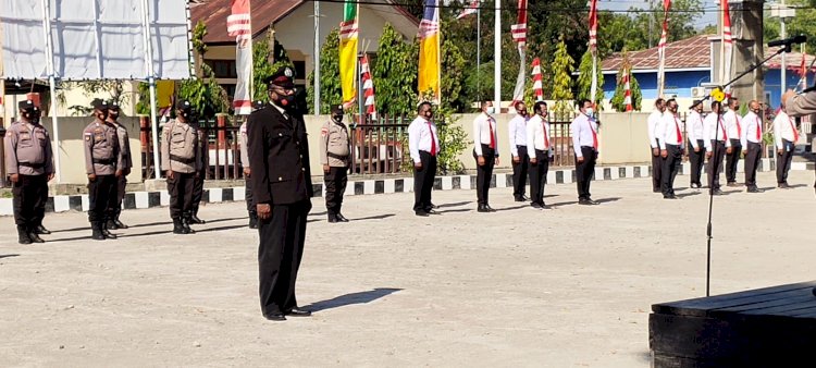 Penghormatan Atas Pengabdian AIPTU Lazarus Litraya Polres Lembata Gelar Upacara Purnabakti.