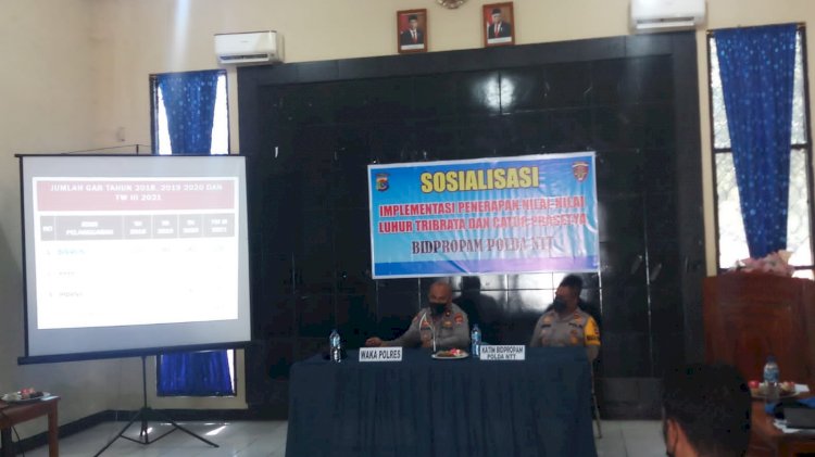 Bidpropam Polda NTT Sosialisasikan Implementasi Penerapan Nilai-Nilai Luhur Tribrata Dan Catur Prasetya.