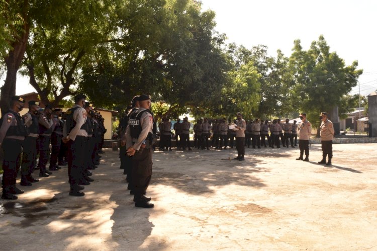 Kapolres Lembata Siapkan 80 Personil Dari 3 Polres Untuk Kawal Jalannya Pilkades Di Kabupaten Lembata.