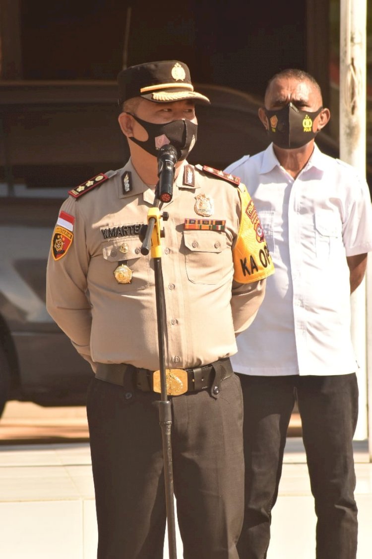 Kapolres Lembata Tekankan Protokol Kesehatan Agar Tetap Dipatuhi.