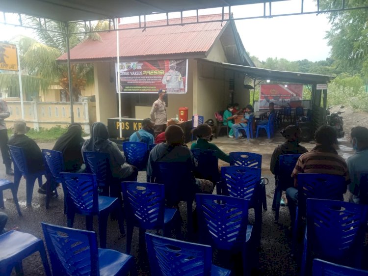 Dukung Percepatan Penanganan Covid-19 Pospol KP3 Laut Lewoleba Buka Gerai Vaksinasi Massal Polri Presisi.