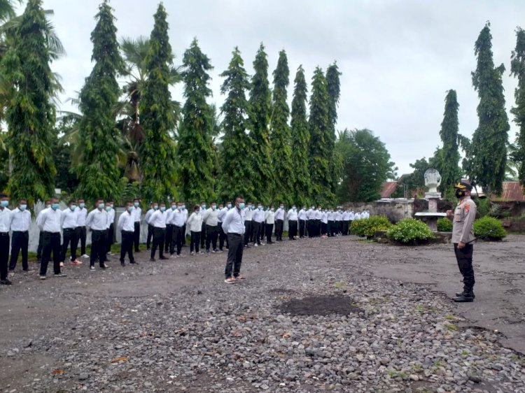 Hari ke 7 Diklat Gada Pratama Satpam Gel.II Thn 2022, Kapolres Lembata Pimpin Apel Pagi