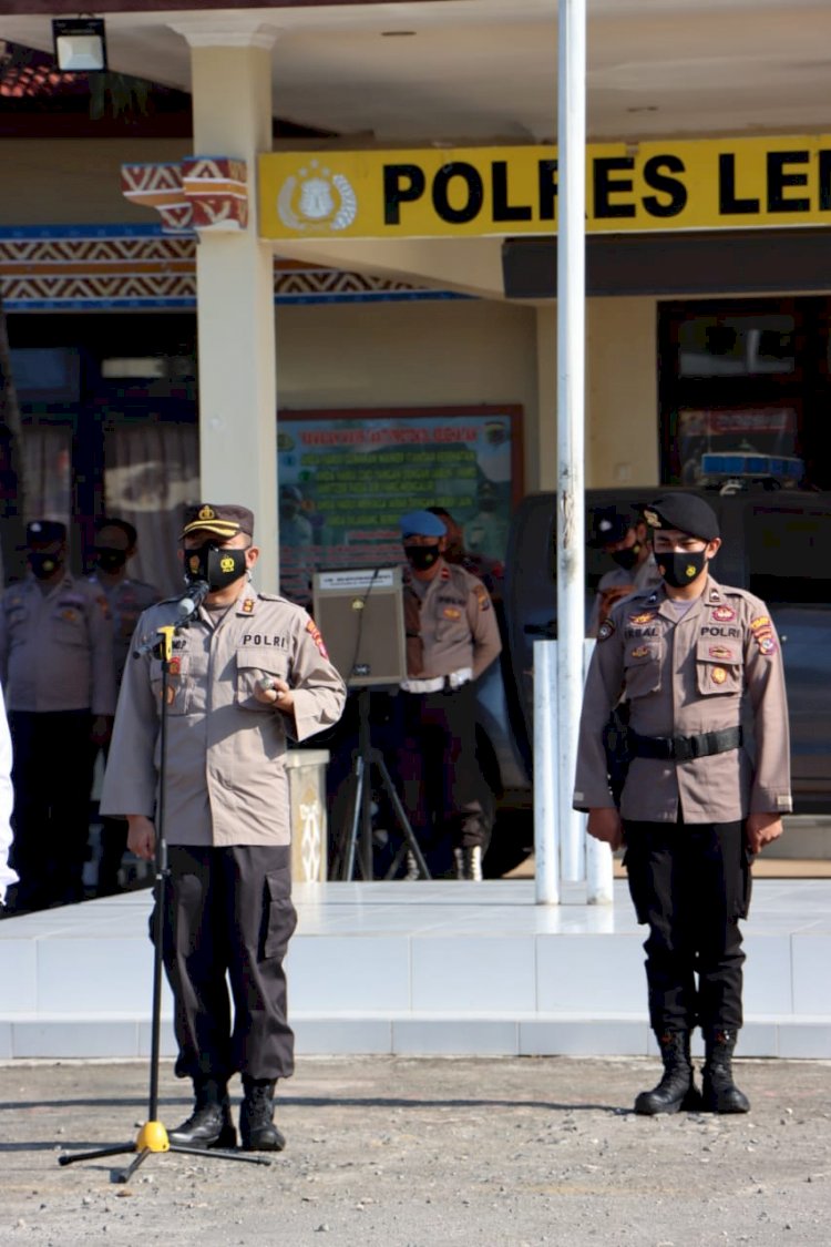 Beri Arahan Apel Pagi Kapolres Lembata Ingatkan Agar Terus Tingkatkan Pelayanan Dan Patroli Malam.