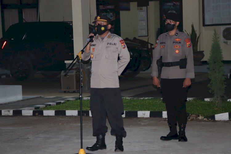 Kegiatan Rutin Yang Ditingkatkan, Kapolres Pimpin Apel Persiapan Patroli Malam Kenakalan Remaja Dan Miras.