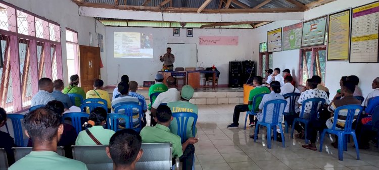 Jelang HUT Bhayangkara Ke 76, Kapolsek Nagawutung Lakukan Sosialisi Pelayanan Kepolisian Dan Harkamtibmas.