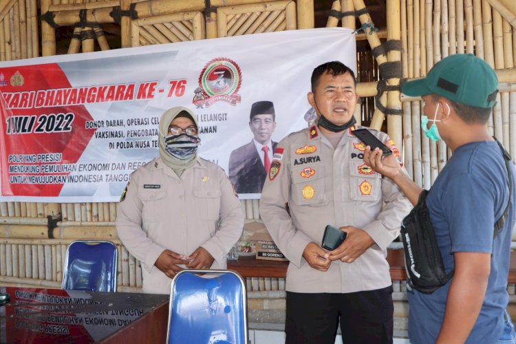 Peringati HUT Bhayangkara Ke 76, Polres Lembata Lakukan Donor Darah.