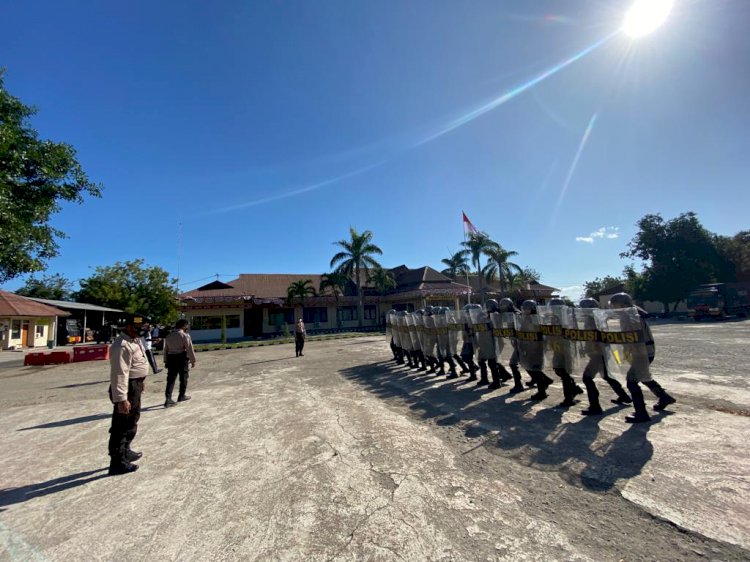 Jelang Eltari Memorial Cup (ETMC), Sat Samapta Terus Lakukan Latihan Dalmas.