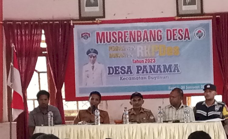 Hadiri Musrembang Desa, Bripka Gustu : Dengan Dukungan Warga Kamtibmas Bisa Terwujud.