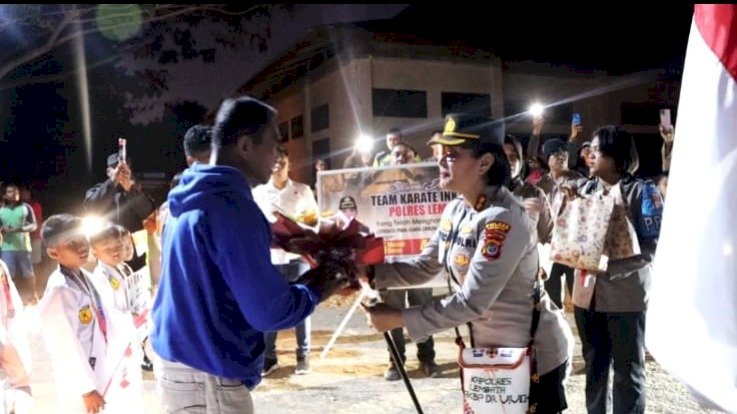 Kapolres Lembata Terima Atlet karate Lembata yang Mengikuti Kejurda Karate NTT Piala Kapolda NTT