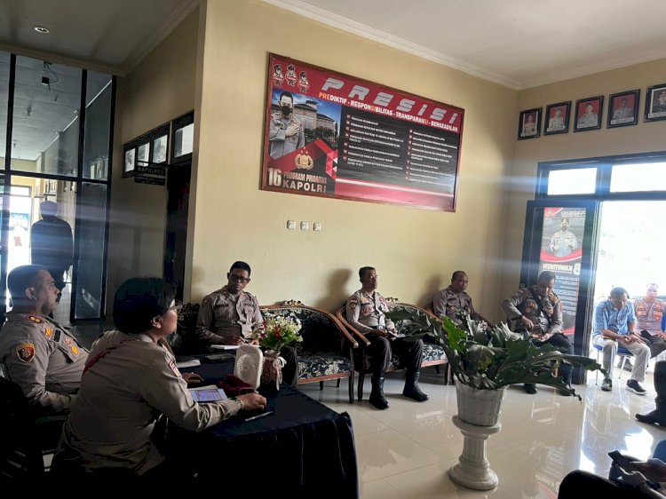 Kapolres LEmbata Evaluasi Pelaksanaan Operasi Mantap Brata turangga 2023-2024 serta menyampaikan arahan Kapolri kepada PJU Polres