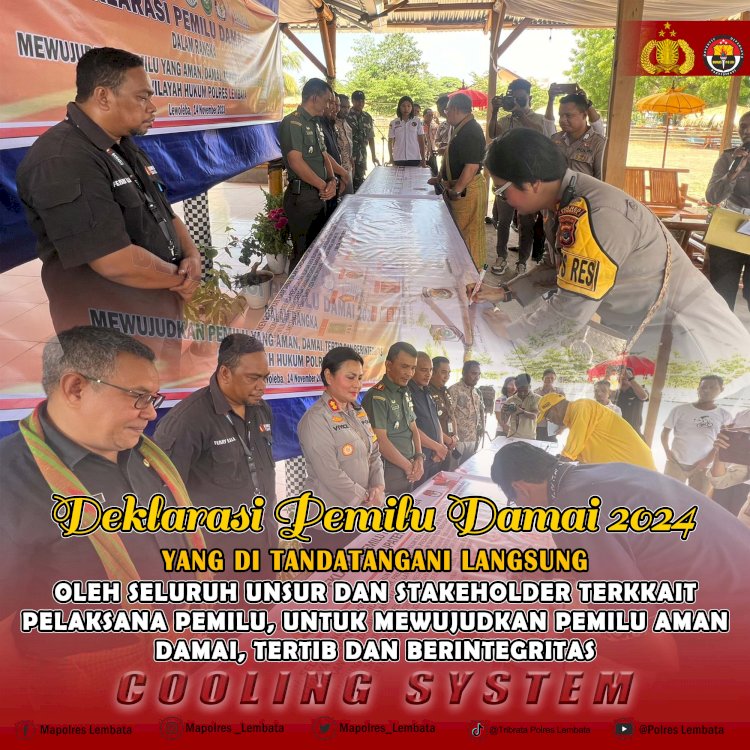 Pastikan Pemilu 2024 Di Lembata Aman; Polres Lembata Deklarasikan Pemilu damai untuk Semua Unsur pelaksana dan pengamanan