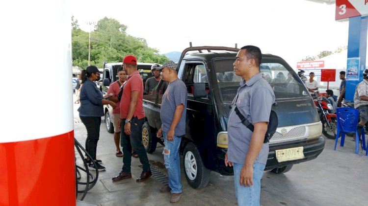 Jelang Hari Raya Idul Fitri 1445 H, Sat Reskrim Polres Lembata Sambangi Sejumlah SPBU