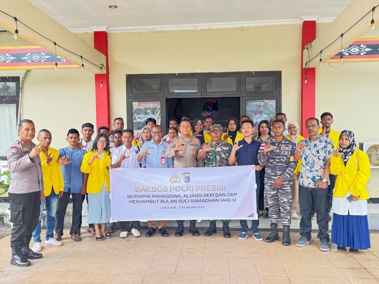 Sambut Bulan Suci Ramadhan, Polres Lembata Gelar Bakti Sosial Polri Presisi Bersama Mahasiswa