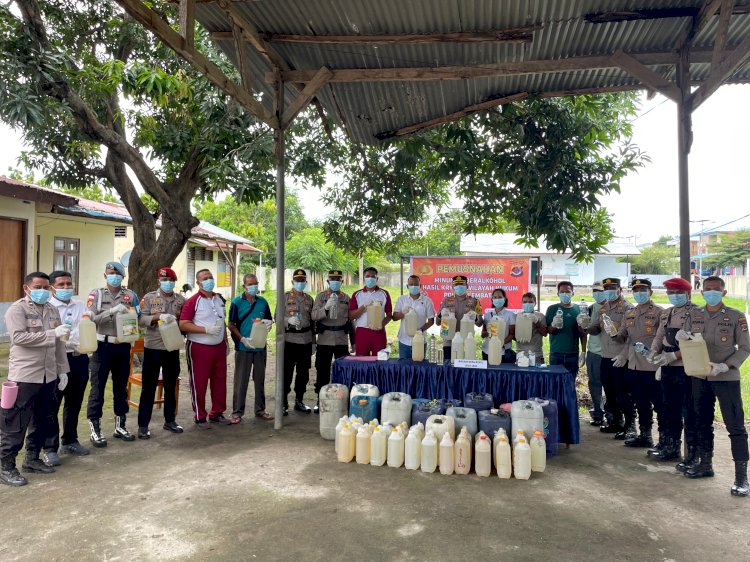 Polres Lembata Musnahkan 700,8 Liter Miras Hasil KRYD