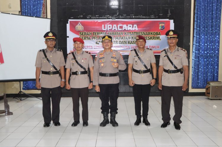 Kapolres Lembata Pimpin Langsung Sertijab Kasat Resnarkoba dan Pelantikan Sejumlah Pejabat Utama