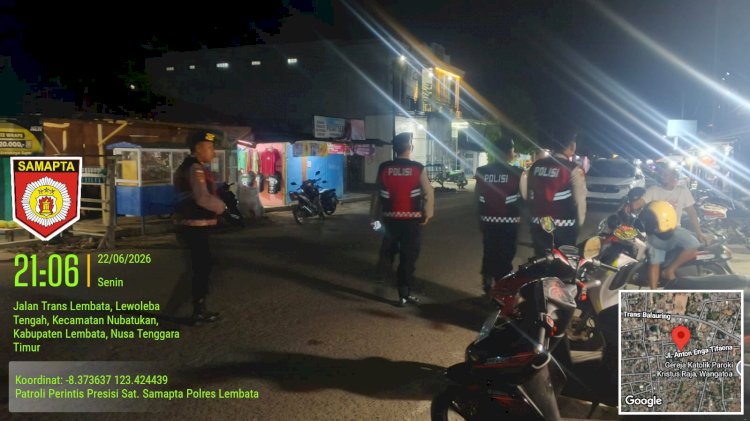 PATROLI PERINTIS PRESISI SAT SAMAPTA POLRES LEMBATA HADIR JAGA KAMTIBMAS DAN BERIKAN RASA AMAN KEPADA MASYARAKAT.