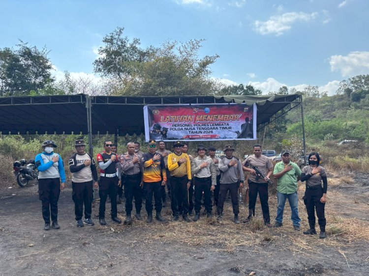 Tingkatkan Kemampuan Personel, Polres Lembata Gelar Latihan Menembak untuk Asah Profesionalisme Anggota.
