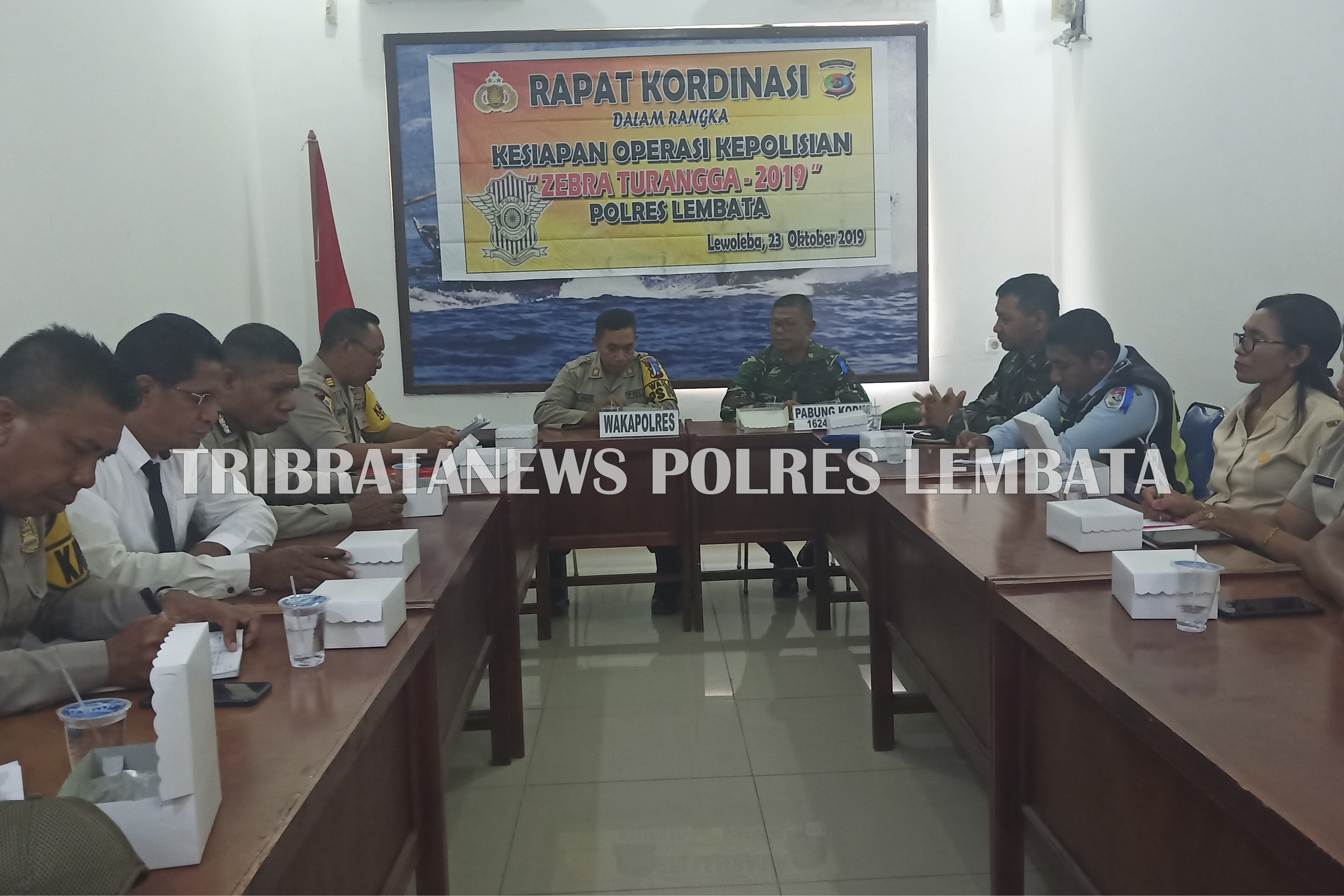 SIAPKAN PELAKSANAAN OPERASI ZEBRA, POLRES LEMBATA LAKUKAN RAPAT KOORDINASI OPERASI ZEBRA TURANGGA 2019