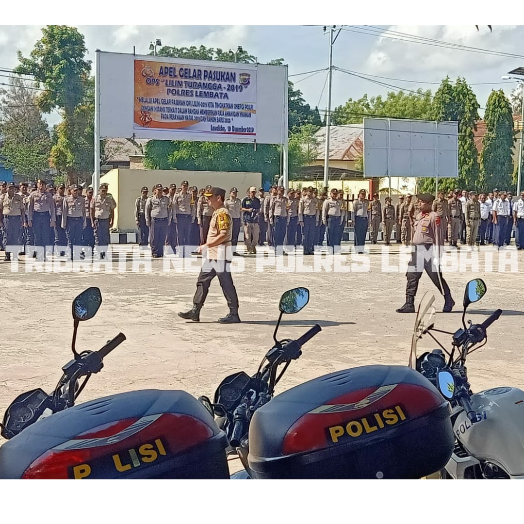 POLRES LEMBATA MENGGELAR UPACARA GELAR PASUKAN OPERASI KEPOLISIAN DENGAN SANDI LILIN TURANGGA 2019